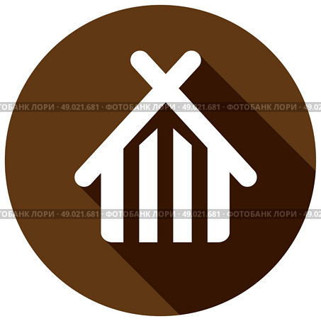 home flat Icon with long shadow. Стоковая иллюстрация, агентство Ingram Publishing / Фотобанк Лори
