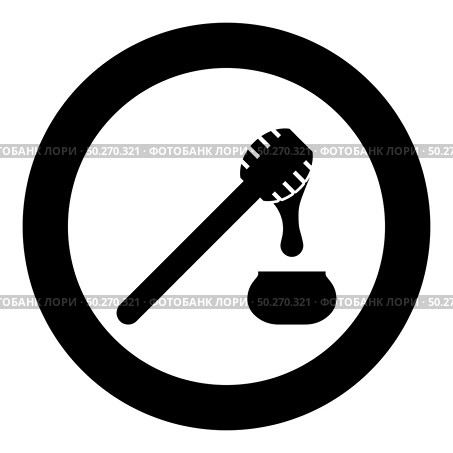 Honey drips from honey spoon into pot Stick with wooden and jar liquid nectar icon in circle round black color vector illustration flat style simple image. Honey drips from honey spoon into pot Stick with wooden and jar liquid nectar icon in circle round black color vector illustration flat style image. Стоковая иллюстрация, агентство Ingram Publishing / Фотобанк Лори