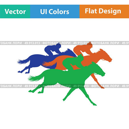 Horse ride icon. Flat color design. Vector illustration. Стоковая иллюстрация, агентство Ingram Publishing / Фотобанк Лори