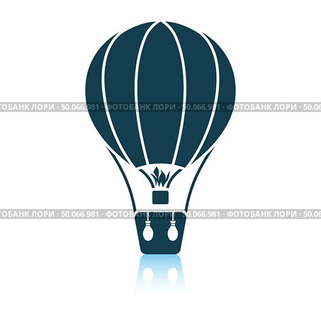 Hot air balloon icon. Shadow reflection design. Vector illustration. Стоковая иллюстрация, агентство Ingram Publishing / Фотобанк Лори