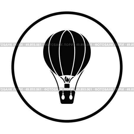Hot air balloon icon. Thin circle design. Vector illustration. Стоковая иллюстрация, агентство Ingram Publishing / Фотобанк Лори