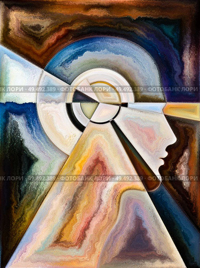 Human Texture series. Abstract composition of human face, rich colors, organic textures, flowing curves suitable in projects related to inner world, mind, soul and Nature. Стоковое фото, агентство Ingram Publishing / Фотобанк Лори