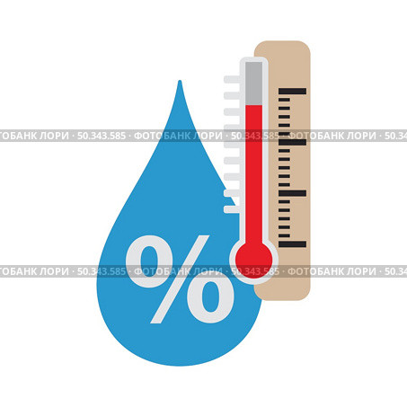 Humidity Icon. Flat Color Design. Vector Illustration. Стоковая иллюстрация, агентство Ingram Publishing / Фотобанк Лори