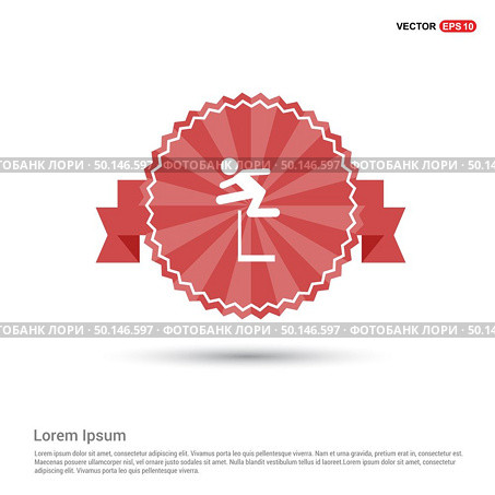 Hurdling Icon - Red Ribbon banner. Стоковая иллюстрация, агентство Ingram Publishing / Фотобанк Лори