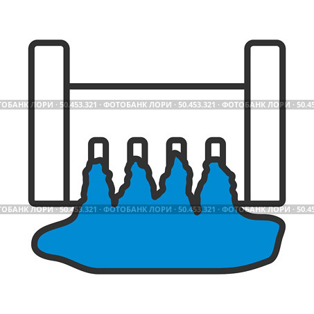 Hydro Power Station Icon. Editable Bold Outline With Color Fill Design. Vector Illustration. Стоковая иллюстрация, агентство Ingram Publishing / Фотобанк Лори