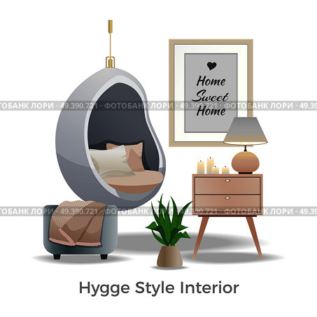 Hygge Style Interior Element. Стоковая иллюстрация, агентство Ingram Publishing / Фотобанк Лори
