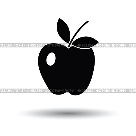 Icon of Apple. White background with shadow design. Vector illustration. Стоковая иллюстрация, агентство Ingram Publishing / Фотобанк Лори