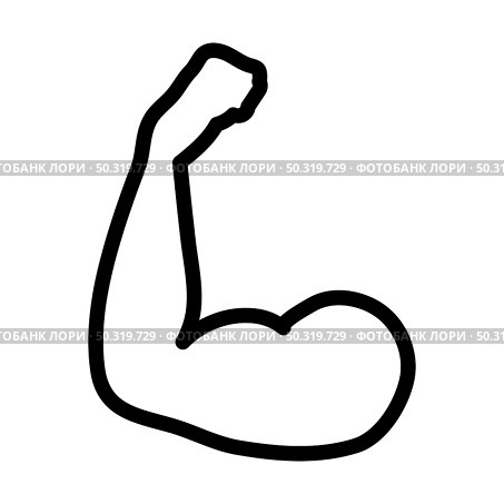 Icon Of Bicep. Bold outline design with editable stroke width. Vector Illustration. Стоковая иллюстрация, агентство Ingram Publishing / Фотобанк Лори