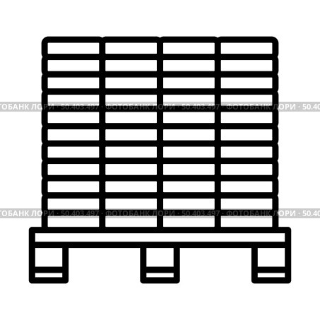 Icon Of Construction Pallet. Bold outline design with editable stroke width. Vector Illustration. Стоковая иллюстрация, агентство Ingram Publishing / Фотобанк Лори
