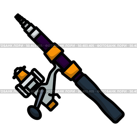 Icon Of Curved Fishing Tackle. Editable Bold Outline With Color Fill Design. Vector Illustration. Стоковая иллюстрация, агентство Ingram Publishing / Фотобанк Лори