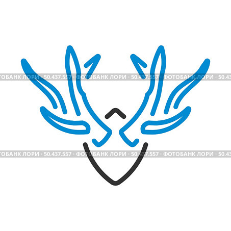 Icon Of Deer’s Antlers. Editable Bold Outline With Color Fill Design. Vector Illustration. Стоковая иллюстрация, агентство Ingram Publishing / Фотобанк Лори