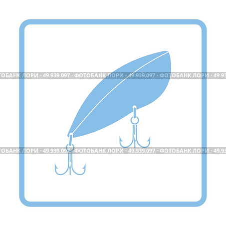 Icon of Fishing spoon. Blue frame design. Vector illustration. Стоковое фото, агентство Ingram Publishing / Фотобанк Лори
