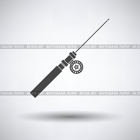 Icon of Fishing winter tackle . Icon of Fishing winter tackle  on gray background, round shadow. Vector illustration. Стоковое фото, агентство Ingram Publishing / Фотобанк Лори