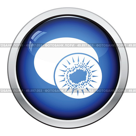 Icon of Kiwi. Glossy button design. Vector illustration. Стоковая иллюстрация, агентство Ingram Publishing / Фотобанк Лори
