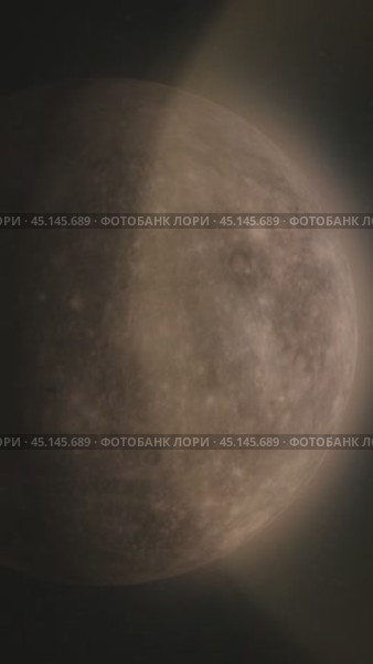 Illuminating light unveiling the unique surface of mercury. Стоковое видео, видеограф Данил Руденко / Фотобанк Лори