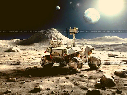 Иллюстрация  лунохода. Стоковое AI-изображение, AI-художник ольга скальская / Фотобанк Лори