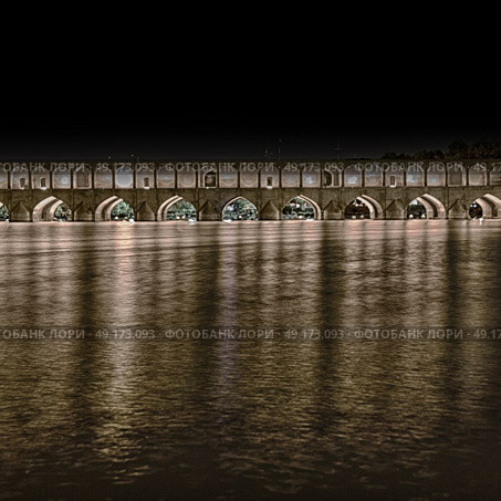in iran   the old bridge of isfahan for light and night. Стоковое фото, агентство Ingram Publishing / Фотобанк Лори