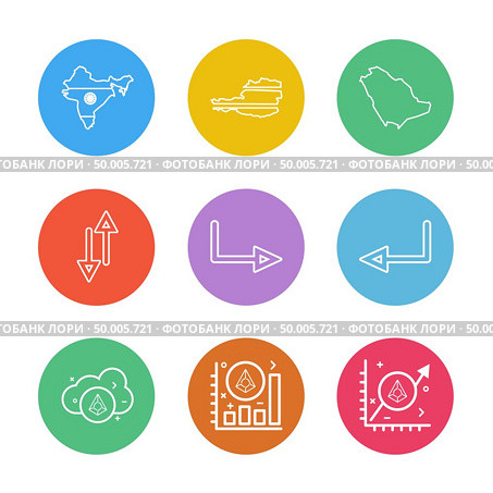 india  , map , country,  arrows , up , down , left , right , cloud, graph , ratio , icon, vector, design,  flat,  collection, style, creative,  icons. Стоковая иллюстрация, агентство Ingram Publishing / Фотобанк Лори