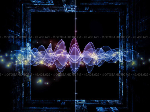 Information Processing series. Arrangement of graph , wave and fractal elements on the subject of science, theoretical physics, technology and education. Стоковое фото, агентство Ingram Publishing / Фотобанк Лори