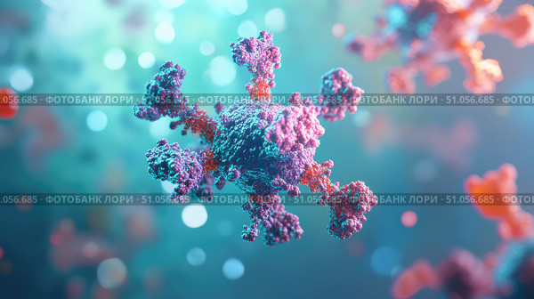 interaction simulation of antibody cell ai generated. Стоковое AI-изображение, AI-художник Vectorwin / Фотобанк Лори
