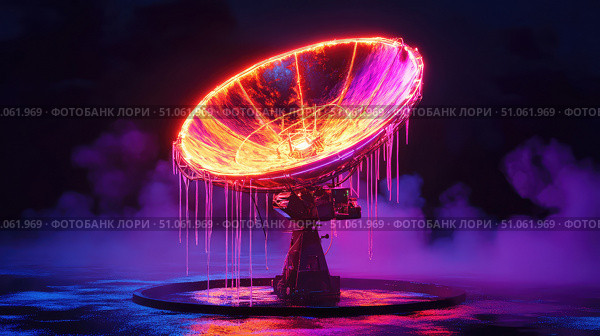 interference melting satellite dish ai generated. Стоковое AI-изображение, AI-художник Vectorwin / Фотобанк Лори