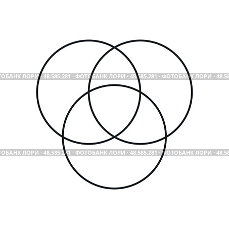 Intersection of three sets venn diagram. Стоковая иллюстрация, иллюстратор Максим Гребешков / Фотобанк Лори