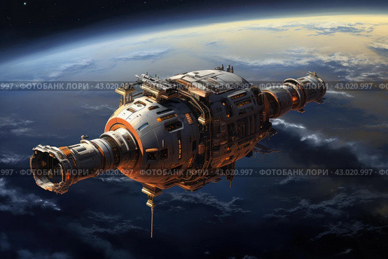 Interstellar Space probe craft scifi. Generate Ai. Стоковое AI-изображение, AI-художник Иван Рябоконь / Фотобанк Лори