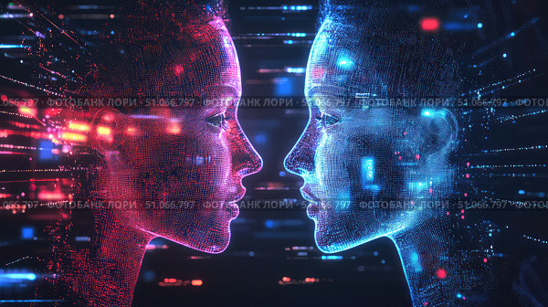 iot fading digital twin ai generated. Стоковое AI-изображение, AI-художник Vectorwin / Фотобанк Лори