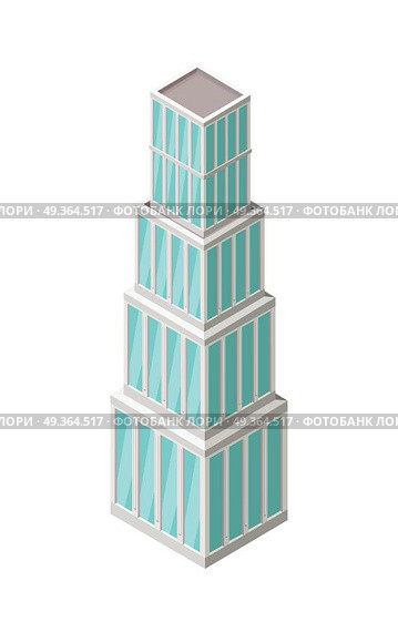 Isometric City Building Vector. Isometry. Isometric city building vector. Isometry icon of city. Modern architecture, skyscraper exterior, clean city. Home and office building. Eco friendly environment. Residential estate cityscape. Стоковая иллюстрация, агентство Ingram Publishing / Фотобанк Лори