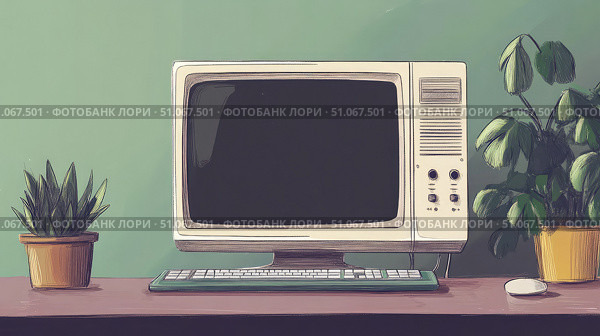 iteration looping desktop computer ai generated. Стоковое AI-изображение, AI-художник Vectorwin / Фотобанк Лори