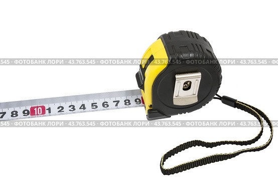 Измерительная рулетка на белом фоне. Tape measure isolated on white background. Стоковое фото, фотограф Татьяна Д / Фотобанк Лори