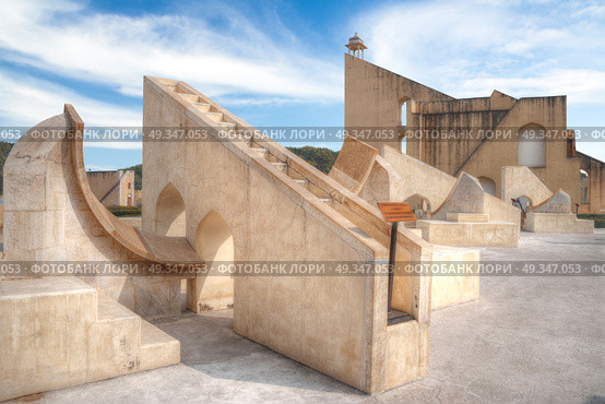 Jantar Mantar - the observatory, built in 1727-1734 gg. Rajput by Maharaja Sawai Jai Singh in which he founded shortly before the city of Jaipur. Стоковое фото, агентство Ingram Publishing / Фотобанк Лори