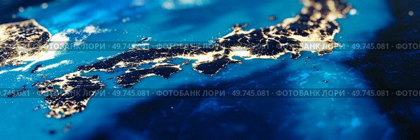 Japan, Honshu, Tokio, Osaka tilt shift panorama. Elements of this image furnished by NASA. 3d rendering. Japan, Honshu, Tokio, Osaka tilt shift panorama. Стоковое фото, агентство Ingram Publishing / Фотобанк Лори