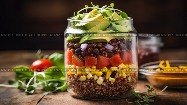 jar red quinoa ai generated. Стоковое AI-изображение, AI-художник Vectorwin / Фотобанк Лори