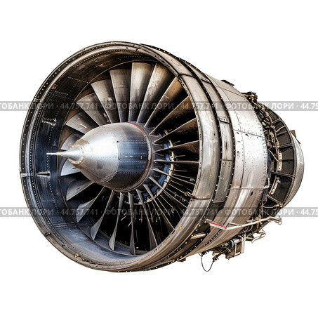 Jet engine on transparent background. Стоковое AI-изображение, AI-художник Иван Рябоконь / Фотобанк Лори