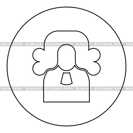 Judge lawyer jury avatar icon in circle round black color vector illustration image outline contour line thin style simple. Judge lawyer jury avatar icon in circle round black color vector illustration image outline contour line thin style. Стоковая иллюстрация, агентство Ingram Publishing / Фотобанк Лори