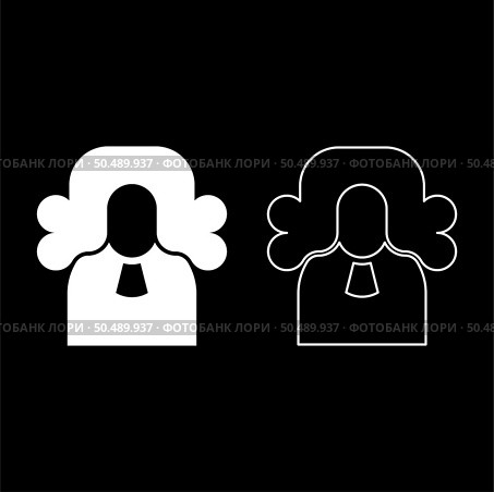 Judge lawyer jury avatar set icon white color vector illustration image simple solid fill outline contour line thin flat style. Judge lawyer jury avatar set icon white color vector illustration image solid fill outline contour line thin flat style. Стоковая иллюстрация, агентство Ingram Publishing / Фотобанк Лори