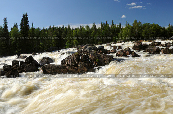 Карелия. Национальный парк "Паанаярви". Водопад Киваккакоски (2019 год). Редакционное фото, фотограф Рябков Александр / Фотобанк Лори