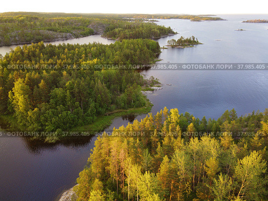 Карельские острова, вид сверху. Стоковое фото, фотограф Татьяна Саванькова / Фотобанк Лори
