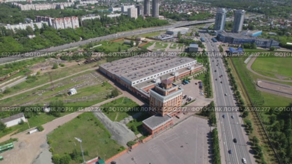 Казань - электродепо Аметьево - аэросъемка 2022 года. Стоковое видео, видеограф Владислав Самошкин / Фотобанк Лори