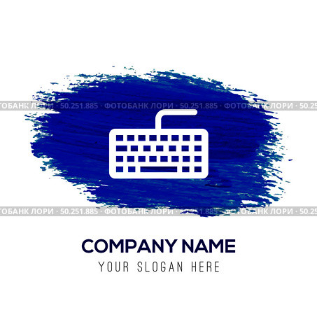 Keyboard Icon - Blue watercolor background. Стоковая иллюстрация, агентство Ingram Publishing / Фотобанк Лори