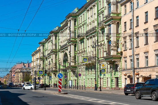 Кирочная улица.  Доходный дом А. В. Ратькова-Рожнова. Санкт-Петербург (2023 год). Редакционное фото, фотограф Александр Щепин / Фотобанк Лори