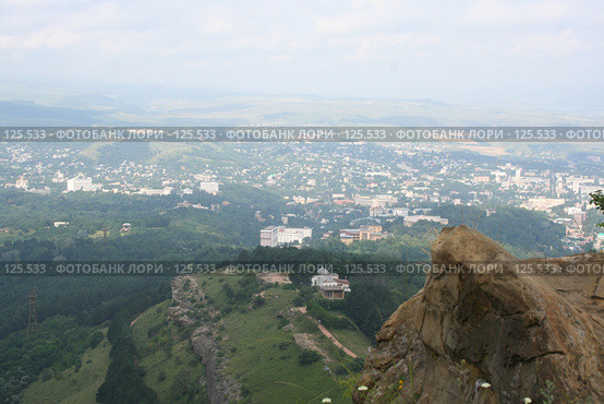 Кисловодск. Вид на город с горы Малое седло. (2006 год). Стоковое фото, фотограф Михаил Котов / Фотобанк Лори