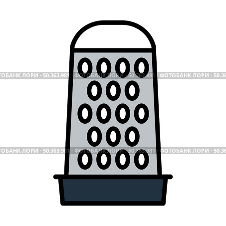 Kitchen Grater Icon. Editable Bold Outline With Color Fill Design. Vector Illustration. Стоковая иллюстрация, агентство Ingram Publishing / Фотобанк Лори