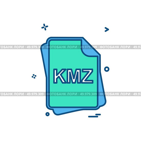KMZ file type icon design vector. Стоковая иллюстрация, агентство Ingram Publishing / Фотобанк Лори