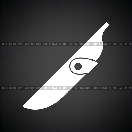 Knife scabbard icon. Black background with white. Vector illustration. Стоковая иллюстрация, агентство Ingram Publishing / Фотобанк Лори