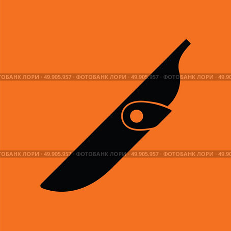 Knife scabbard icon. Orange background with black. Vector illustration. Стоковая иллюстрация, агентство Ingram Publishing / Фотобанк Лори