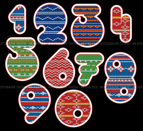 knitted numerals. Стоковая иллюстрация, агентство Ingram Publishing / Фотобанк Лори