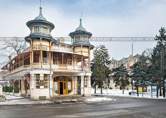 Кофейня Гукасова, парк Цветник,   зимний Пятигорск. Редакционное фото, фотограф Лариса Веселова / Фотобанк Лори