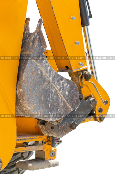 Ковш современного экскаватора на белом фоне. Bucket of a modern excavator on a white background. Стоковое фото, фотограф Татьяна Д / Фотобанк Лори